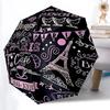 1pc Parisienne Style Auto-Fold Umbrella with One-Touch Open/Close - 8 Reinforced Ribs for Windproof Stability,  Yy251118161
