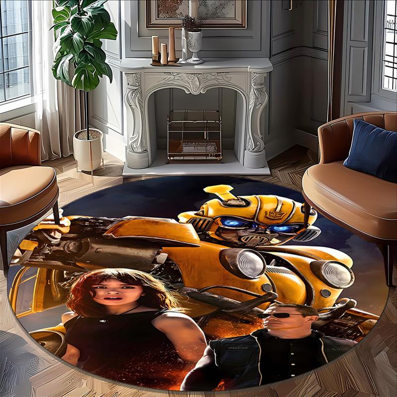 1pc Bumblebee1 Print Round Carpet Chair Round Carpet Suitable for Bedroom Living Room Home Decorative Carpet