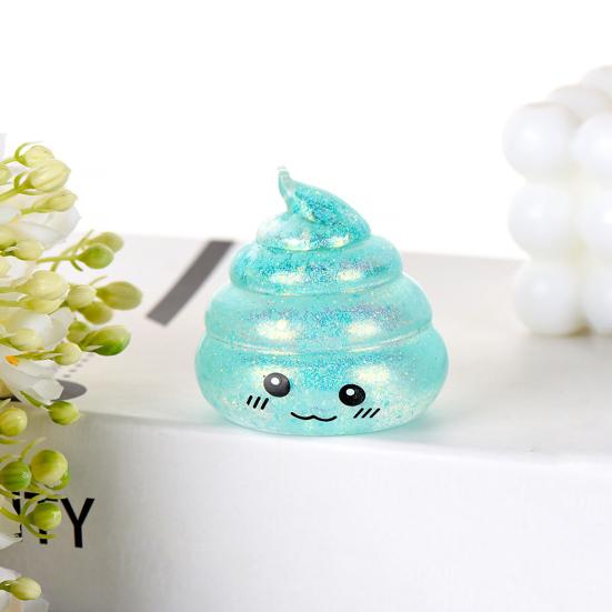 Cartoon Poop Fidget Toy Stress Relief Glitter Prank Poo Squeeze Sensory Pinch Toy Kids Adults Soft Calming Stress Ball Toy