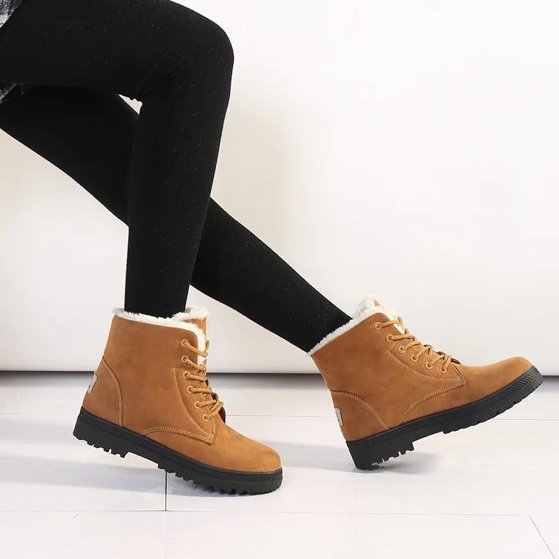

Platform Boots Winter Warm Fur Ankle Boots for Women Snow Boots Plus Size 36-44 Low Heel Botas Mujer Shoes for Women 44