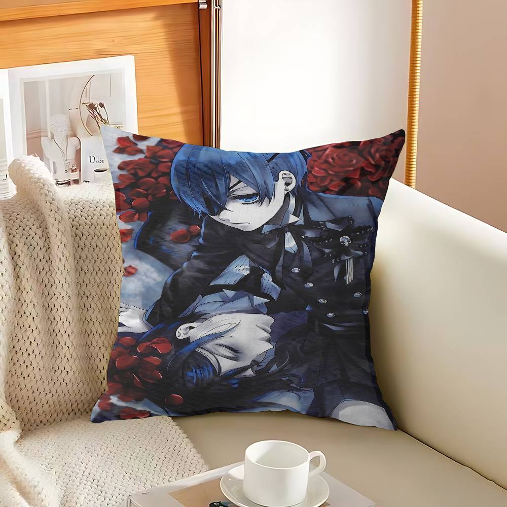 B-Black B-Butler Japanese Anime Cushion Cover Polyester Sofa Cushions Decorative Throw Pillows Home Decoration Pillowcover