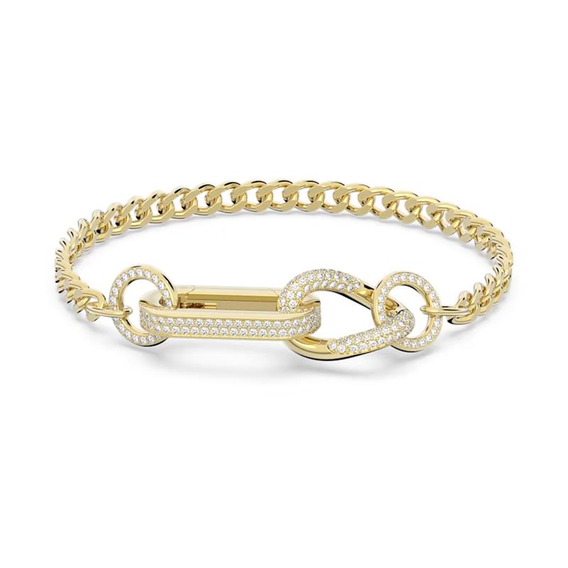 Swarovski Dextera Trendy Pave Mixed Links Gold Plated Bracelet Women s Gold gold S золотой