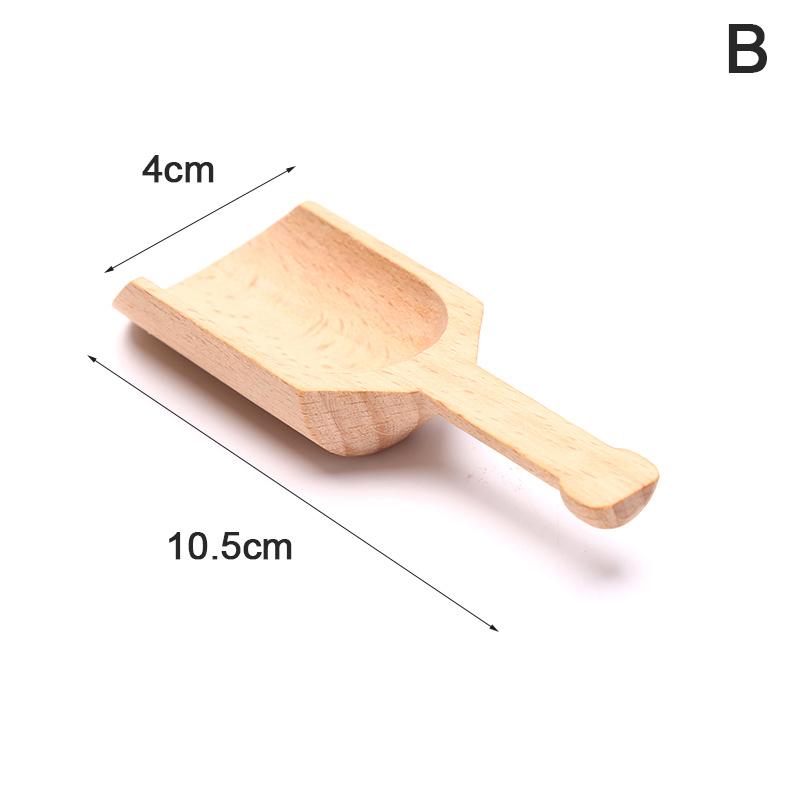 1Pcs Wooden Mini Tea Coffee Scoops Seasoning Candy Spices Bath Salt Spoons