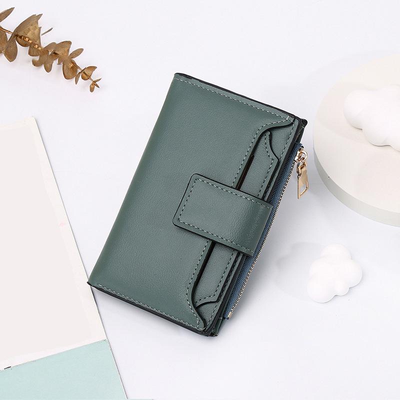 Короткий многофункциональный кошелек, большая вместимость, складной, на молнии, с множеством слотов для карт, кожаный кошелек/монетница