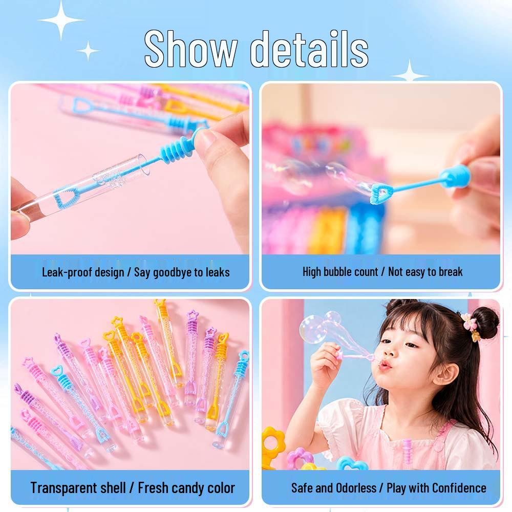 Kids' Safe Mini Test Tube Bubble Wand - Portable Handheld Bubble Toy