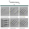 Modern 6-Tier Carbon Steel Kitchen Storage Rack