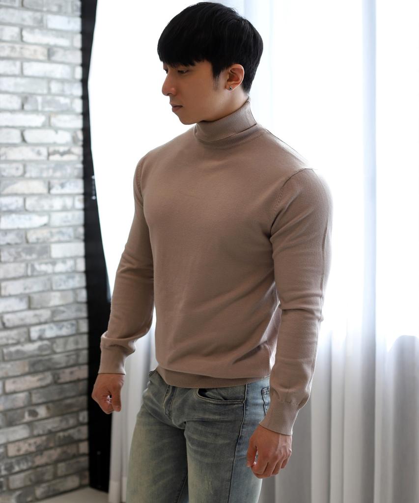BOASTFIT Soft Muscle Fit Turtleneck Long Sleeve Knit