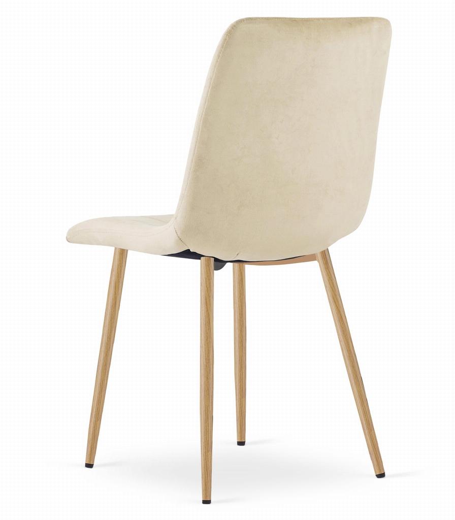 LAVA chair - light beige velvet / wood-colored legs x 2