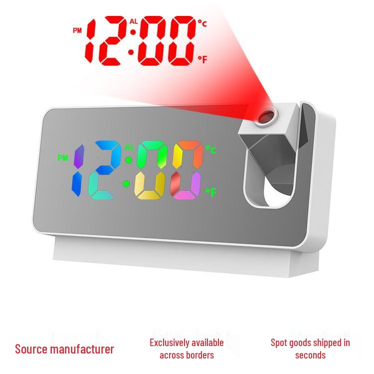 Multifunctional Creative Silent Alarm Clock with Color Screen Projection - Student Edition