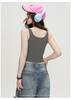 Summer Trendy Hot Girl Fashion Vest Strap Slimming Sleeveless Solid Color Slimming Bottom Top