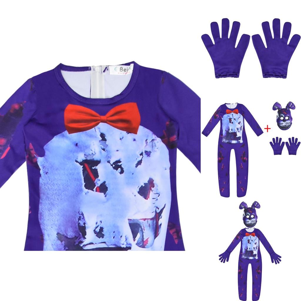 Sundrop Fnaf Toy Bear Cosplay Costume Bodysuit Jumpsuit Mask Glove For Kids' Christmas Gift
