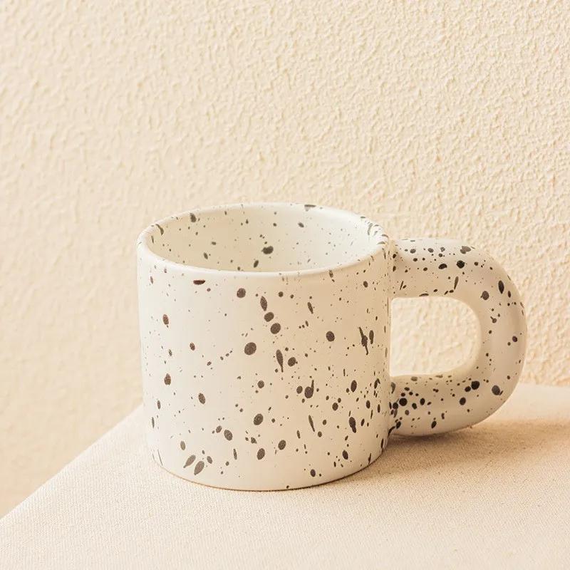 Household Water Cup Drinkware Coffe Ceramic Cup Simple Espresso Cups Spotted Mug Porcelain Coffee Cups Personalized Gifts Gift