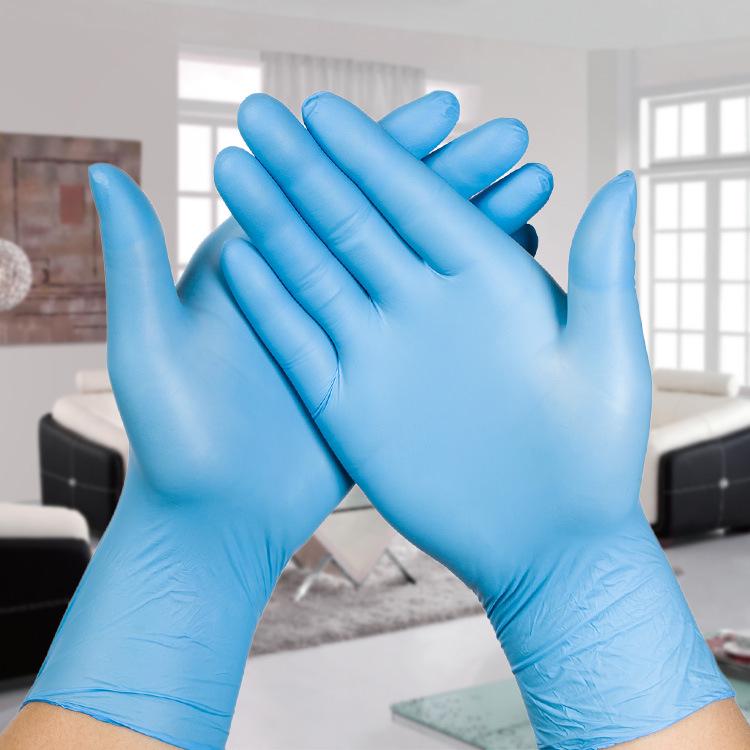 Thickened Wear-Resistant Nitrile Gloves: Disposable for Beauty, Salon, Catering & Dishwashing XL Blue Nitrile Gloves