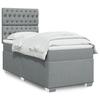 VidaXL Slatted Bed Base with Mattress Light Grey 100x200cm Fabric, Bed, Platform Bed, Panel Bed, Furniture of 3292706