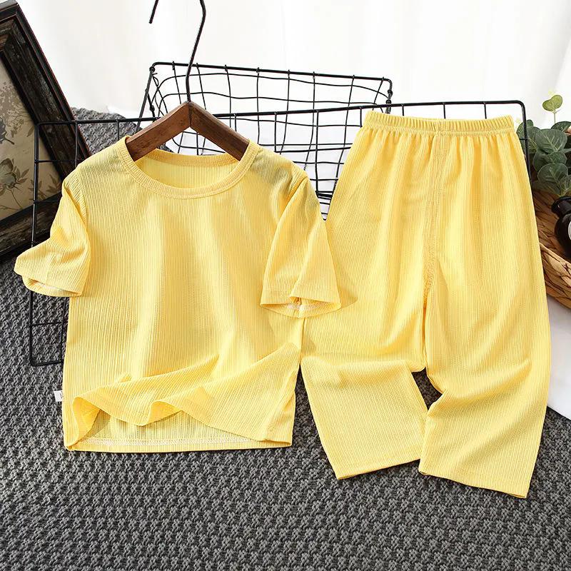Children's Home Wear Summer Thin Sleeve Air Conditioning Clothing Pajamas