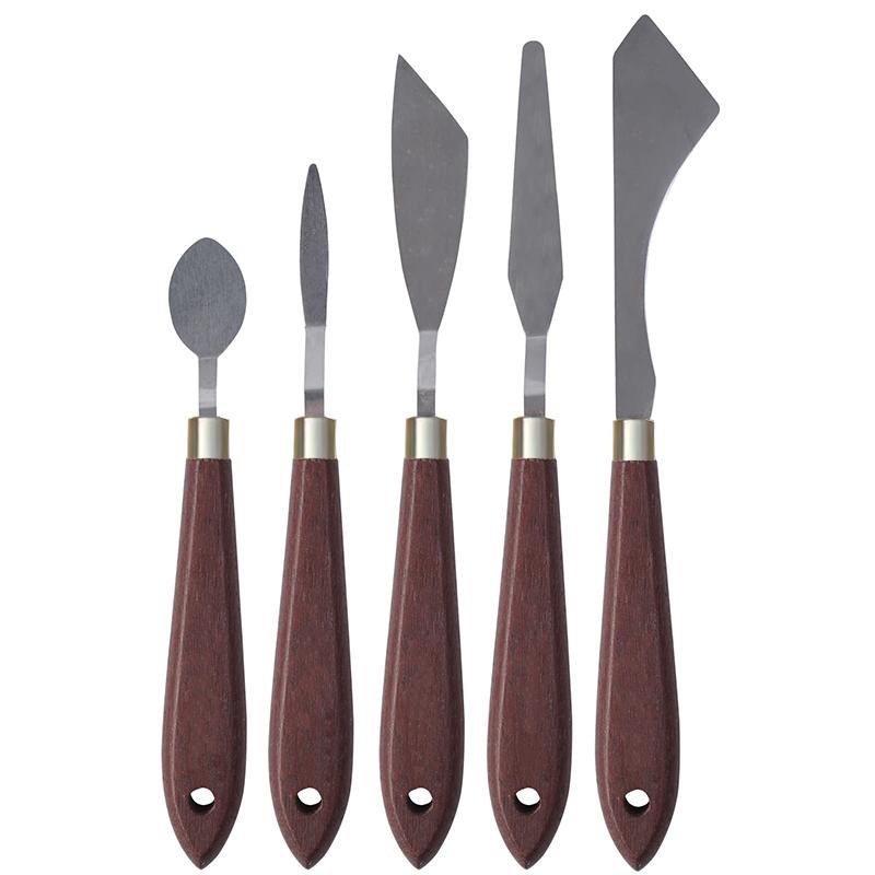 

Professional Stainless Steel Palette Knife for Oil Painting - Metal Spatula with Wooden Handle, Artist Color Mixing Tool