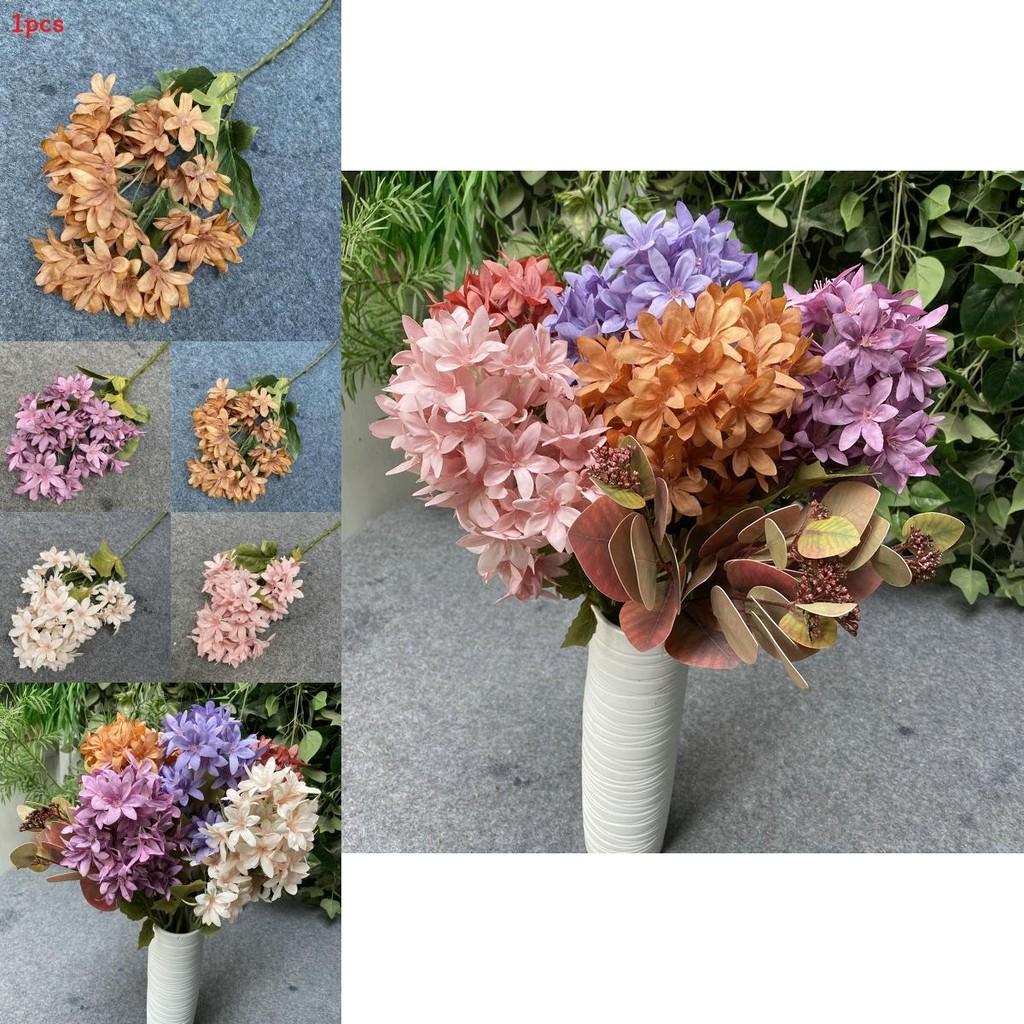 Artificial Silk Snow Orchid Bouquet For Home Decor Wedding Party Arrangement