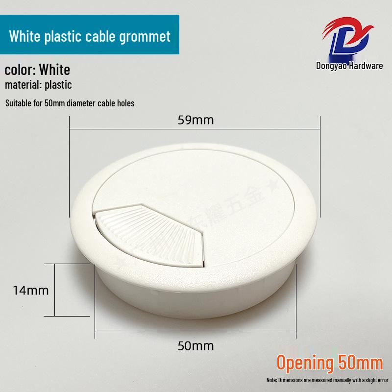 Computer Office Desk Grommet Cover - Round Plastic Wire Box