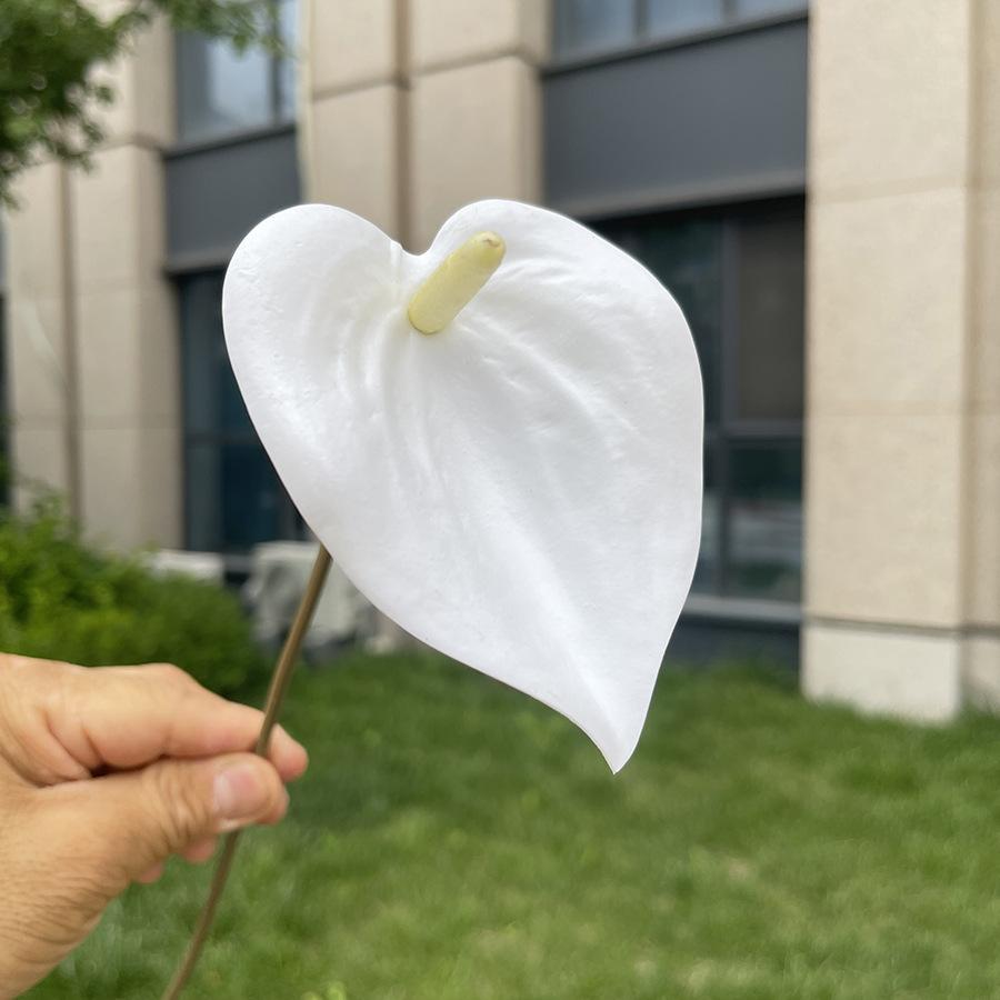 10ks Mini Anthurium Umělé Květiny Falešné Stonky Alokasie pro Svatbu Domácí Květinové Uspořádání Dekorace