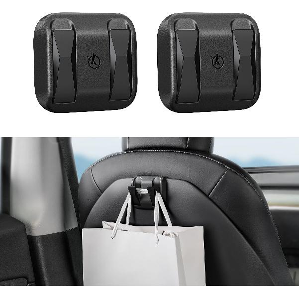 2 Pack Foldable Car Seat Hooks For Tesla Model Y Model 3 Accessories 2026 2025 2024 (Includes Model Y Juniper And Model 3 Highland), Anti-Drop