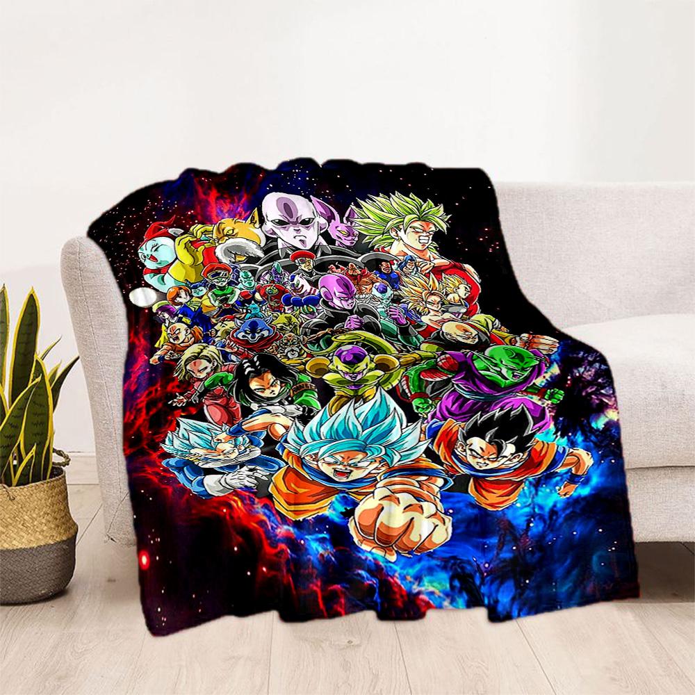 Dragon Ball Characters Blankets Are Suitable for Living Rooms,making Them an Ideal Choice for Outdoor Travel and Gifts.