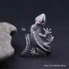 Buyee Anello da Uomo Unico in Argento Sterling 925 Dito Anulare Lucertola Grigia Animale Anello Aperto per Uomo Moda Punk Grande Gioielli Raffinati Cerchio