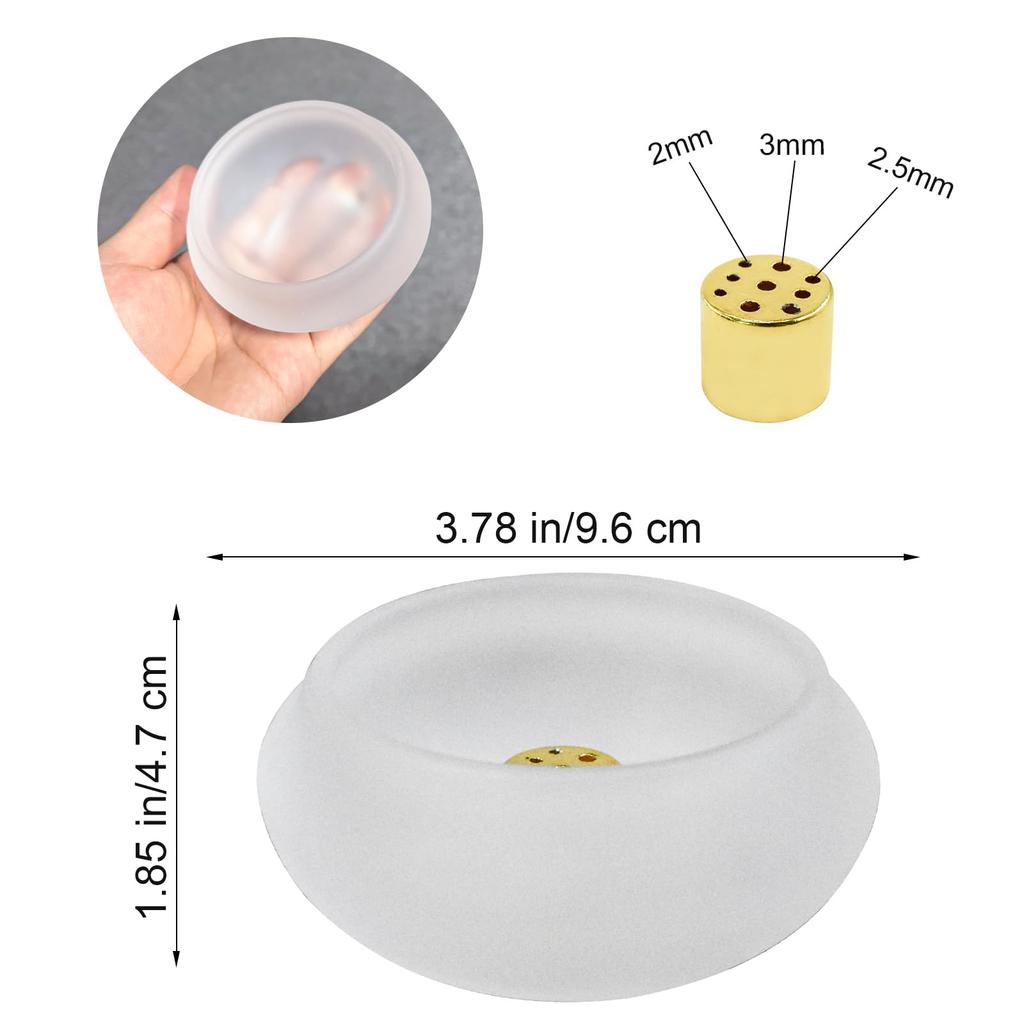 MrMrKura Transparenter Glas Räucherstäbchenhalter, Kleines 2-teiliges Set, Stilvoller Räucherstäbchenhalter, Niedliche Räucherschalen, Schlichter Räucherstäbchenhalter, Mini Buddhistisch