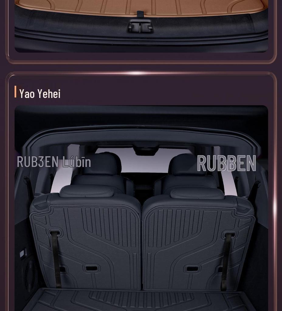 Compatible with 25 Li Auto L9 Models: TPE Trunk Mat, Semi-Enclosed Tail Box Mat, Car Decor Accessories.