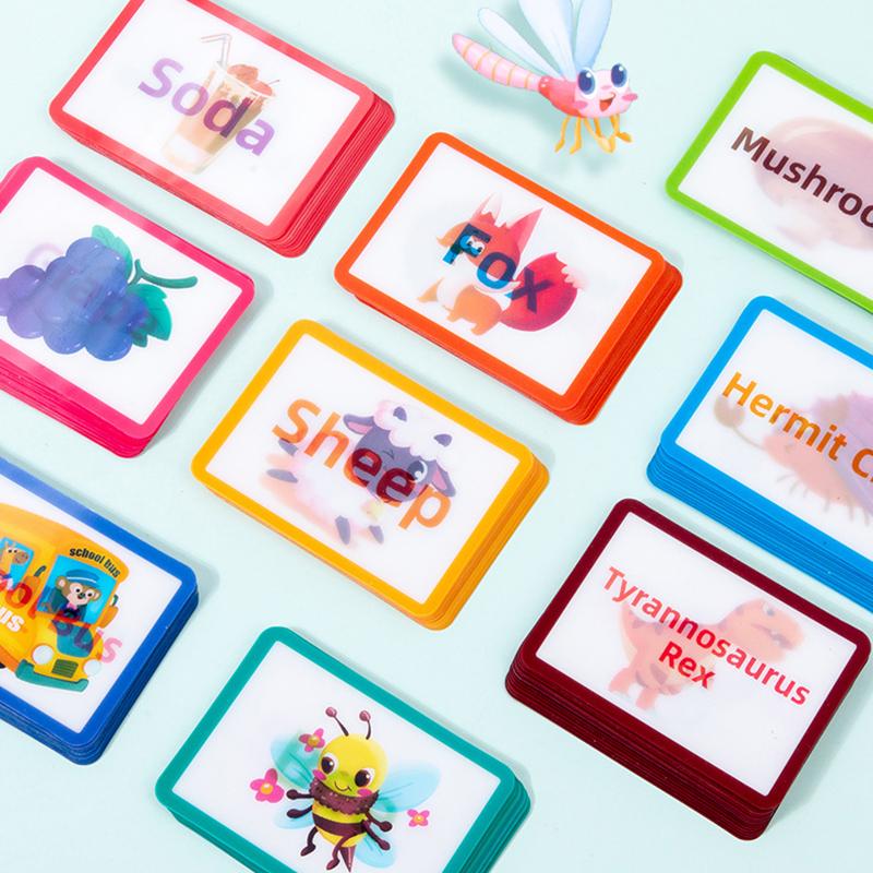3D slova kartičky Montessori hračky vizuální změna pohled slova kognitivní hry pro mateřskou školu učení anglických slov hračky pro batolata