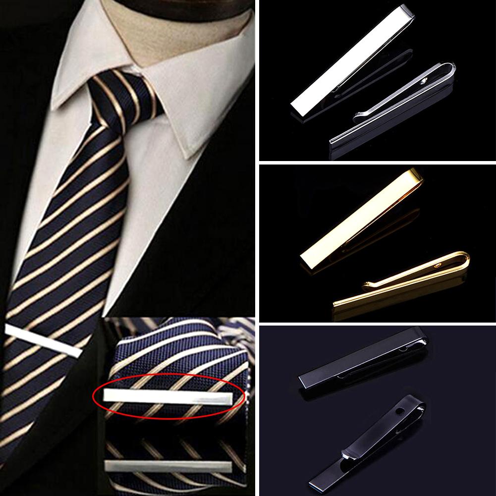 Fashion Stainless Steel Tie Clip Black Silver Color Metal Necktie Tie Men Party Business Simple Jewelry Accessories