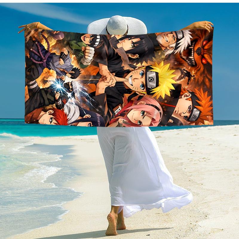 1pc Naruto Beach Towel, Comfortable and Thick, and Swimming/Bath/Picnic/Camping Towel, Suitable for Seaside Beaches