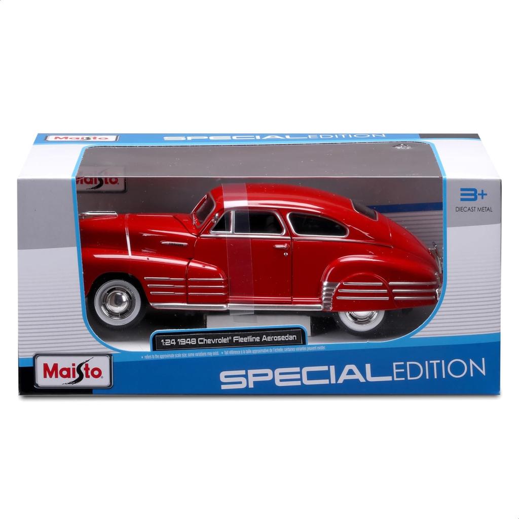Maisto 1/24 scale Chevrolet Fleetline Aero Sedan Red / Diecast Model Car, Finished Model 32921 RD