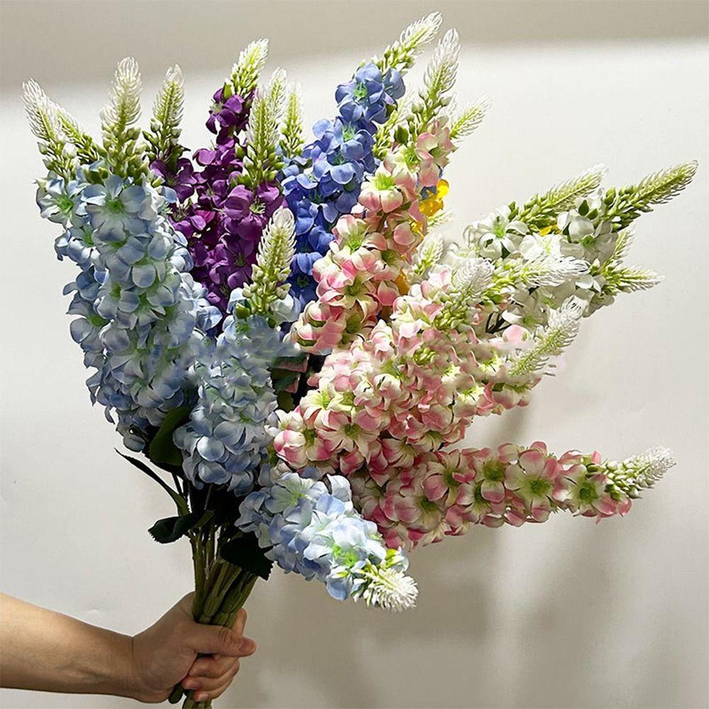 5 Stems Hyacinth Artificial Flowers Multicolor Fake Delphinium Flowers  Party Supplies