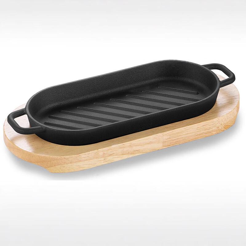 ZISIZ Cast Iron Tomahawk Fish Grill Pan Set