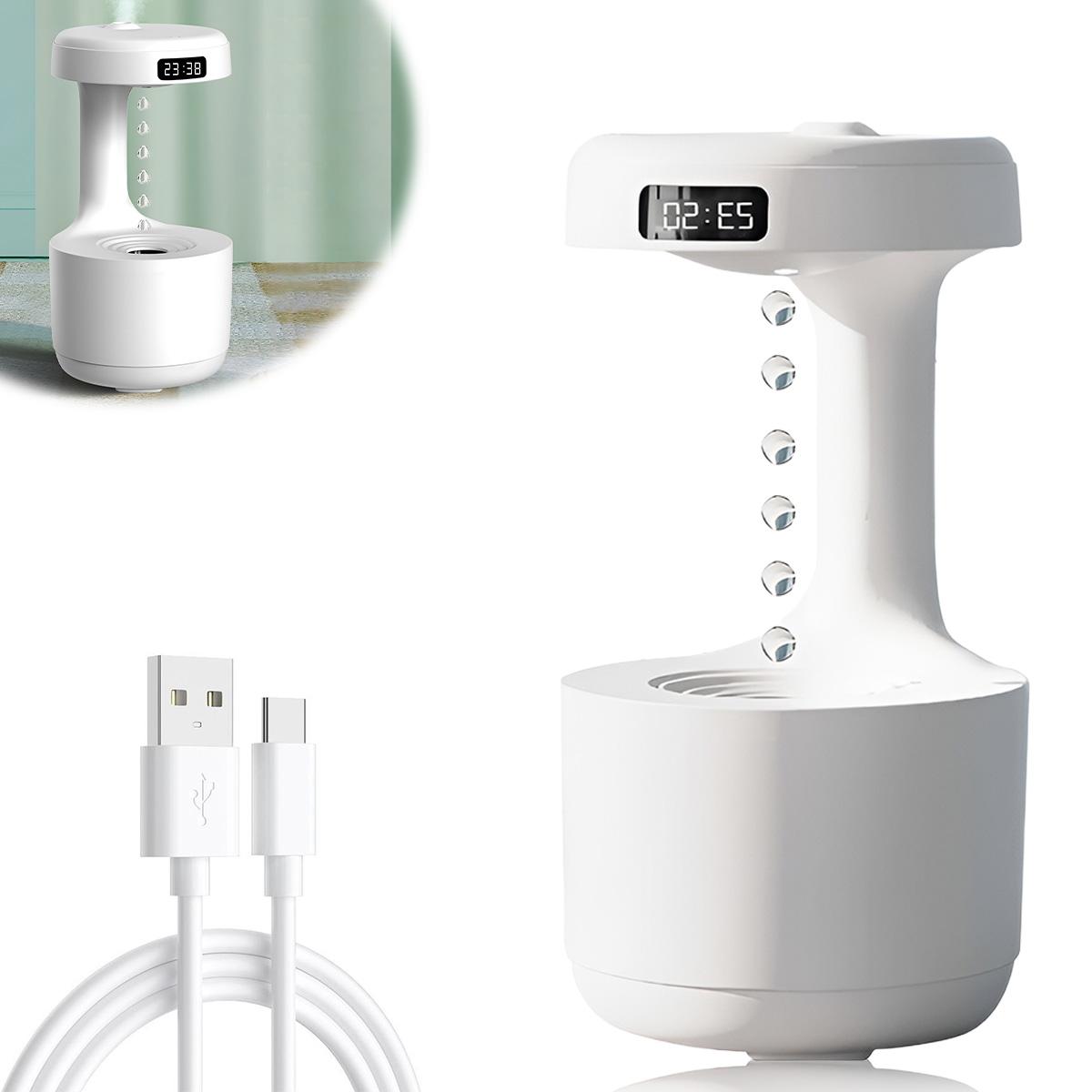 Water capacity 600ml, anti gravity humidifier with light, desktop air droplet backflow aromatherapy machine