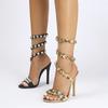 Designer Crystal Back Strap Sandals Summer Rhinestone Peep Toe Thin Heel Party Wedding Sexy Shoes Zapatos Mujer