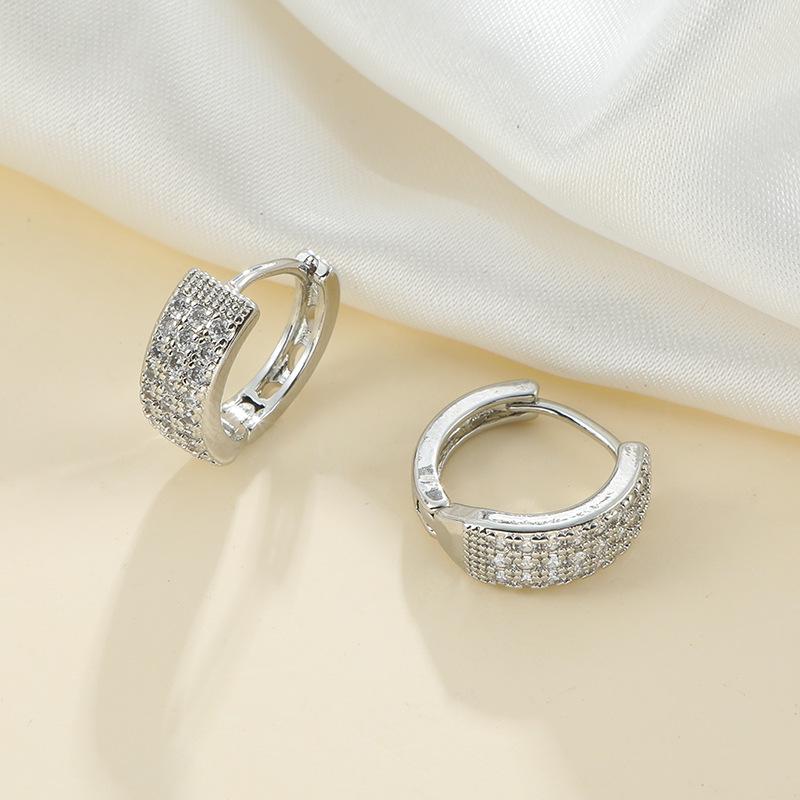 Huazi Style Zircon Stud Earrings for Women - Gold-Plated, Non-Fading Luxury Jewelry