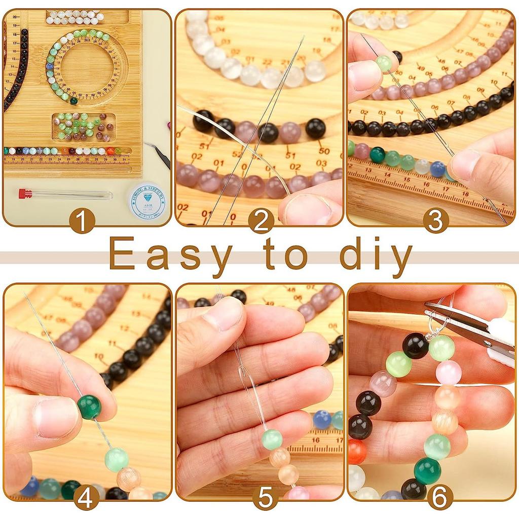 1pc Natural Bamboo Rectangle Beading Tray For Jewelry Bracelet Making and Other Jewelry Necklaces Design Beading DIY Mats Trays