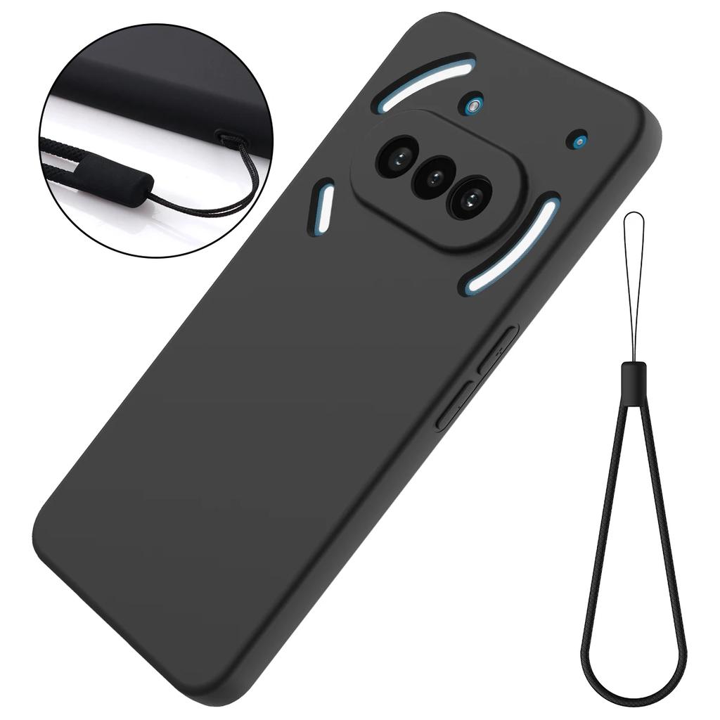 Luxury Liquid Silicone Phone Case for Nothing Phone 3A Pro Shockproof Matte Soft Bumper Lanyard Cover for Nothing Phone 3A 3APro