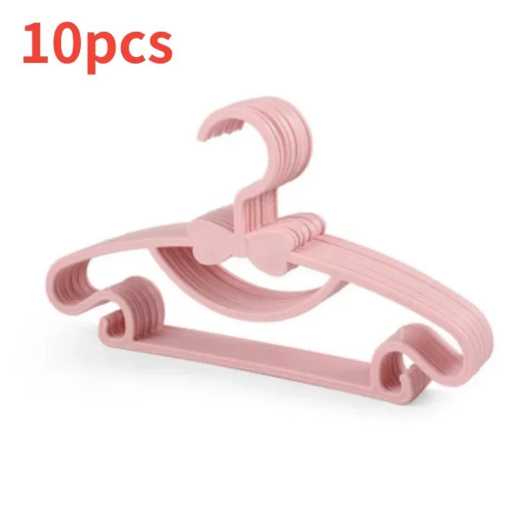 10PCS Baby Plastic Hanger with No Trace for Children To Air Clothes Portable Plastic Windproof Hanger for Baby Clothing Organizer