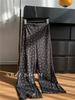 Gray Floral Micro-Flare Women's Pants, Size 26, Thin Style, Elastic High Waist, Korean Age-Reducing, Casual Slim Fit, Spring/Autumn.