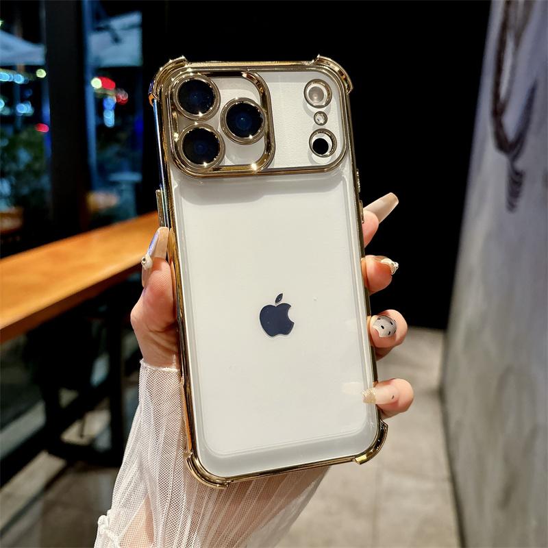 Luxury Plating Transparent Shockproof Phone Cases For Apple iPhone 17 Air 16 15 14 Plus 13 12 11 Pro Max X XR XS Max Soft Cover