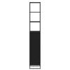 Bathroom Cabinet with Door Black Oak Effect 40 x 30 x 180 cm