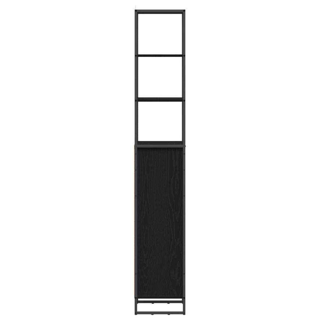 Bathroom Cabinet with Door Black Oak Effect 40 x 30 x 180 cm