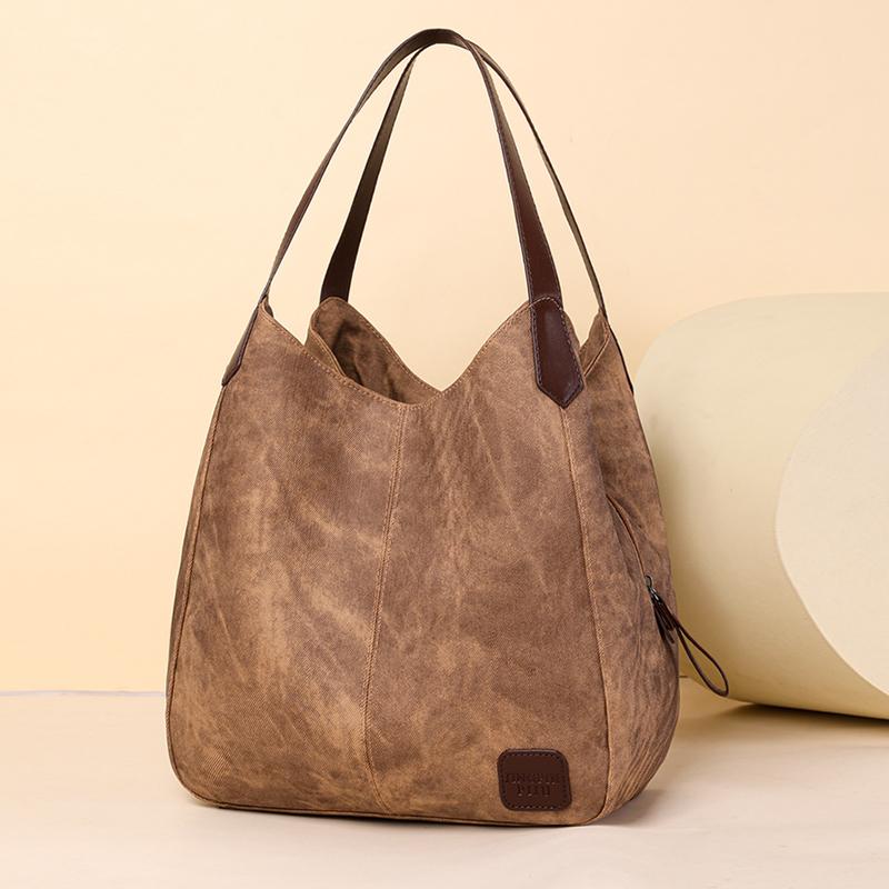 Mammaveske Stor Kapasitet Tote Bag Dame Skulderveske Ensfarget Crossbody-veske