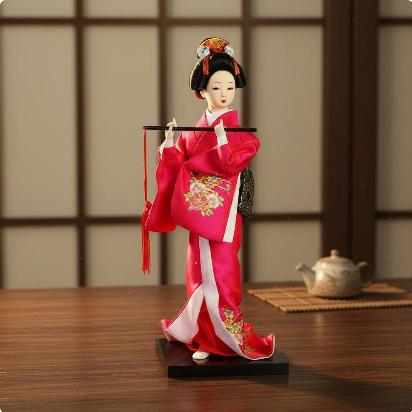 Japanese Geisha Doll Intricate Craftsmanship Traditional Figurine Collectible D1