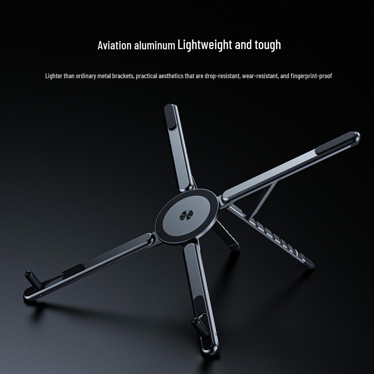 Magnetic Aluminum Alloy Folding Stand for Tablets, Phones, and Laptops