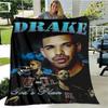 Rapper Drake Coperte Stampate 3D Calda Coperta in Flanella Morbida e Accogliente Coperte da Viaggio Fodere per Letto Regalo di Compleanno