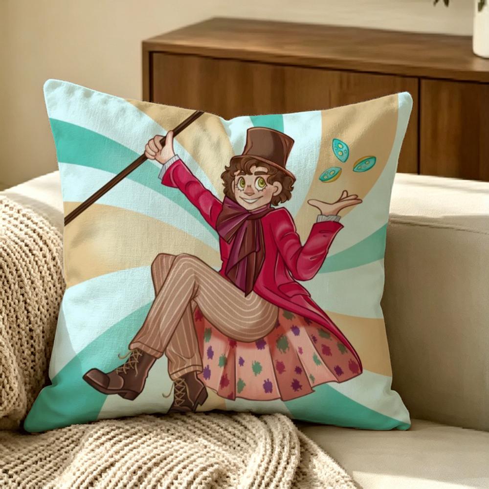 Tvshow Wonkas Cushion Cover Pillow Cover Nordic Minimalist Throw Doublesided Print Cushion Case For Sofa Bedroom Decor