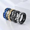 Punk Style Gear Rotating Anxiety Fidget Ring stainless stee Chain Spinner Rings For Men Rock Biker Wedding Party Jewelry